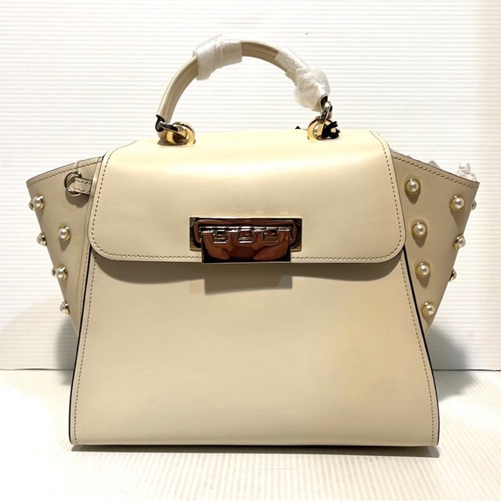 Elegant Cream Handbag with Gold Accents Zak Posen